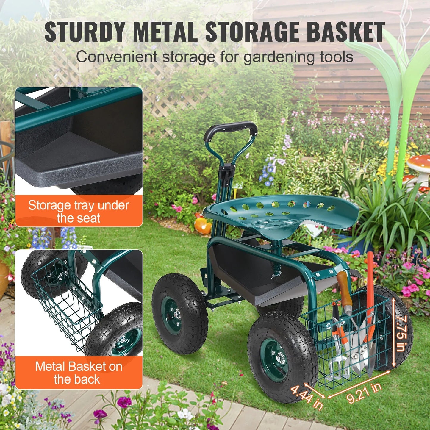Rolling Garden Workseat with Swivel Seat - The Accessibility Shop